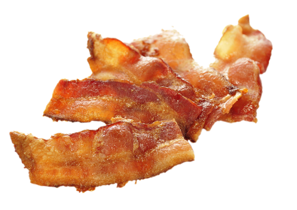 bacon on a white background