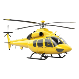 a yellow helicopter on a white background