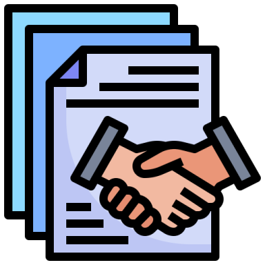 two hands shaking over a document