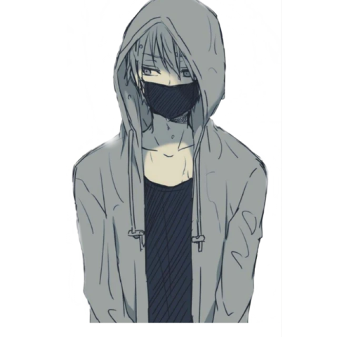 a drawing of a person wearing a hoodie