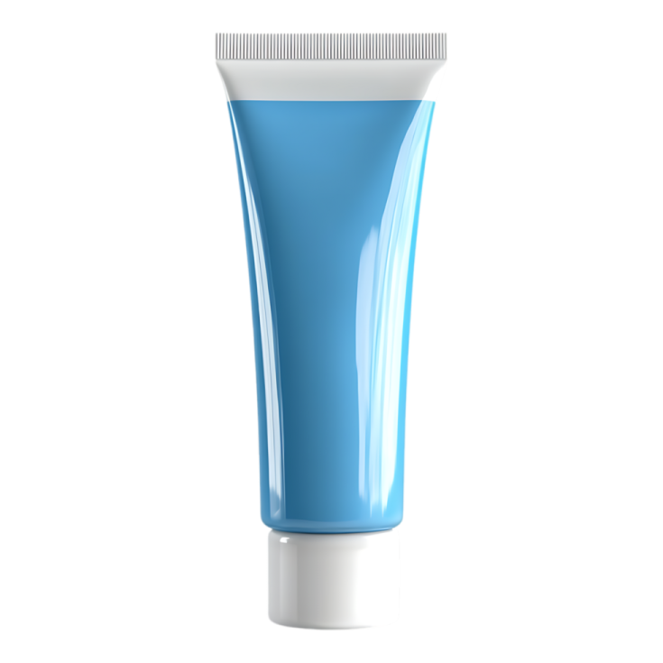 a tube of toothpas on a white background