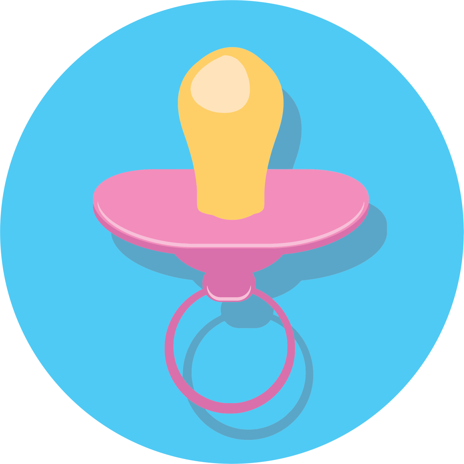 a baby's pacor in a blue circle