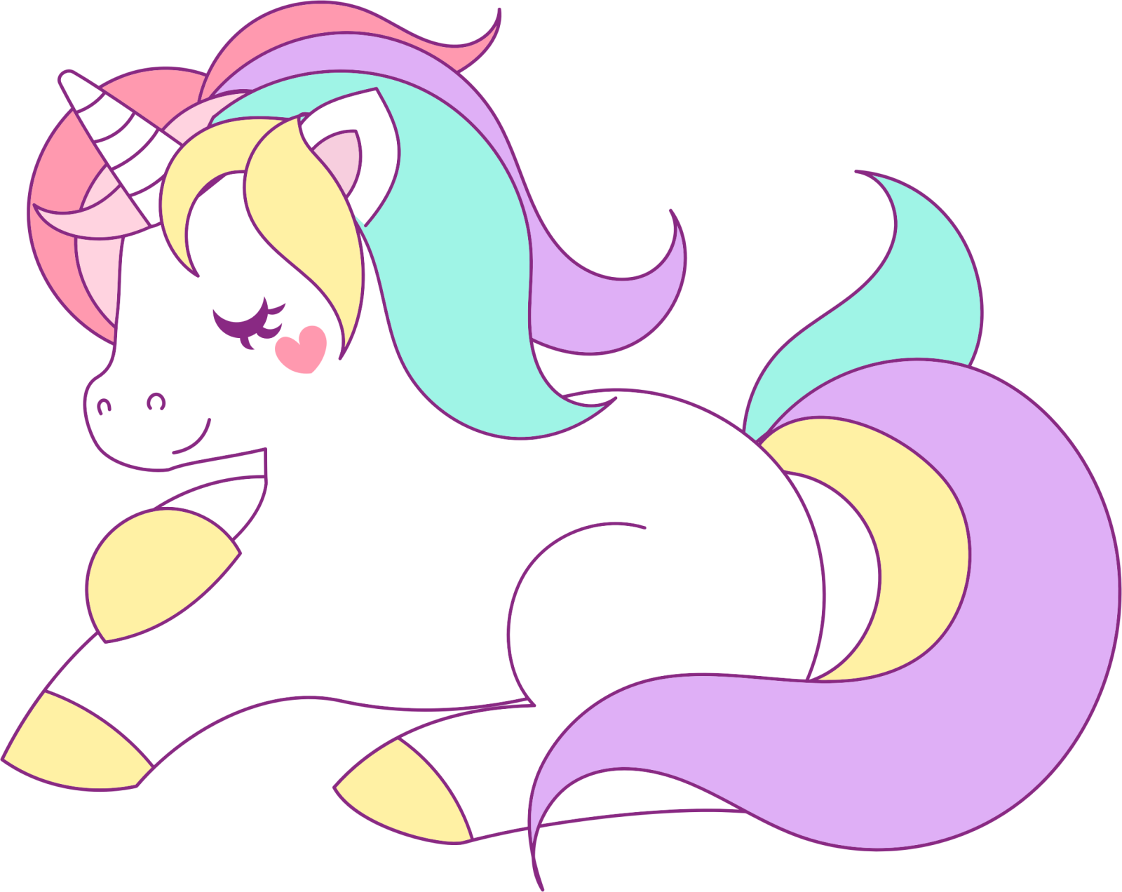a drawing of a unicorn laying down