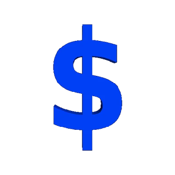 a blue dollar sign