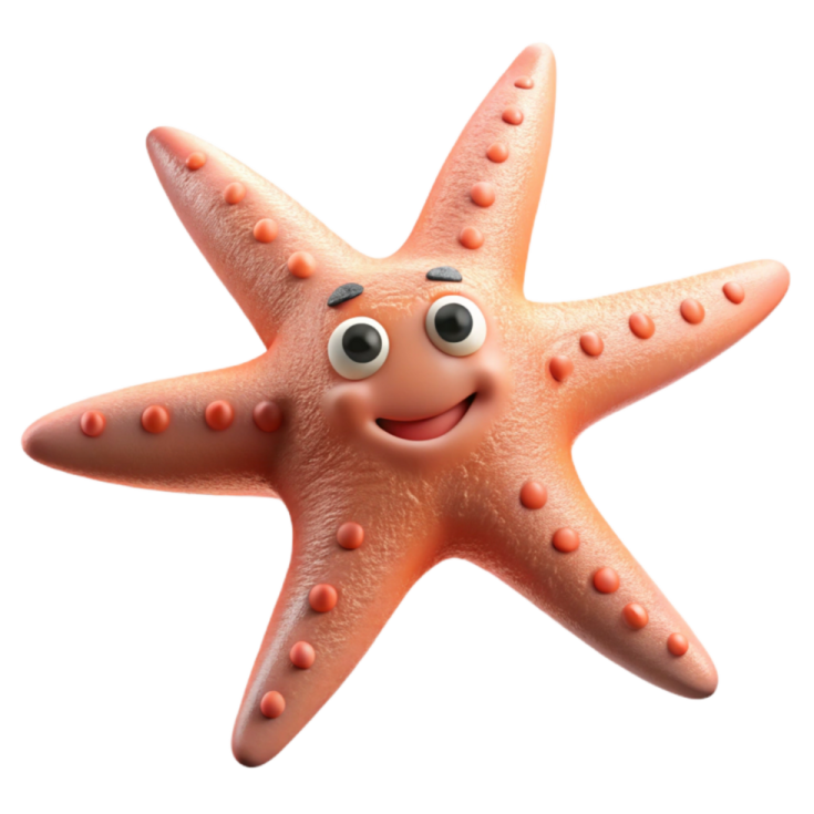 a starfish with big eyes