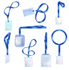 a set of blue ribbons and ribbons