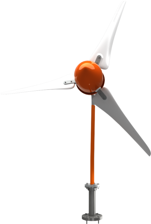 a wind turbine on a white background