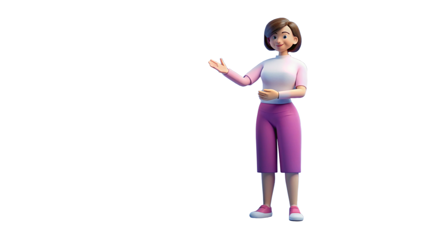 a woman in pink pants and white shirt