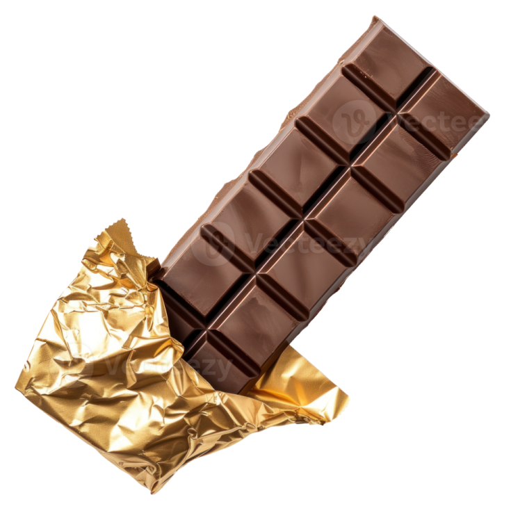 a bar of chocolate on a white background