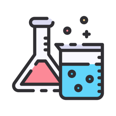 a beak and test tube filled with liquid