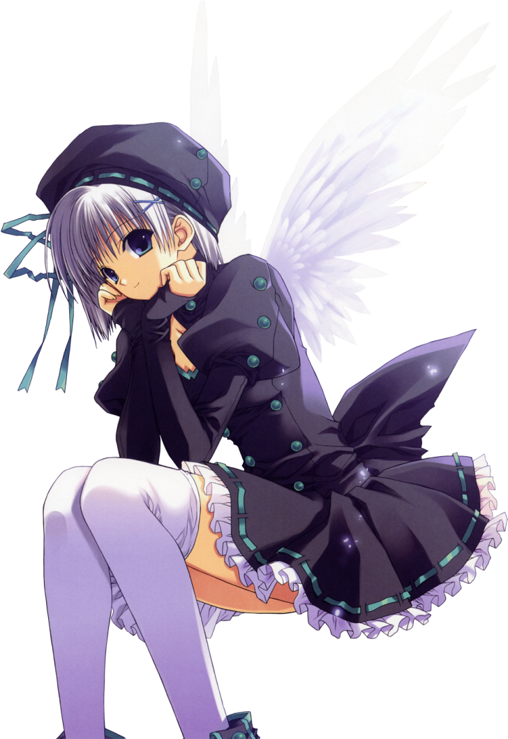 an anime girl in a black dress and hat