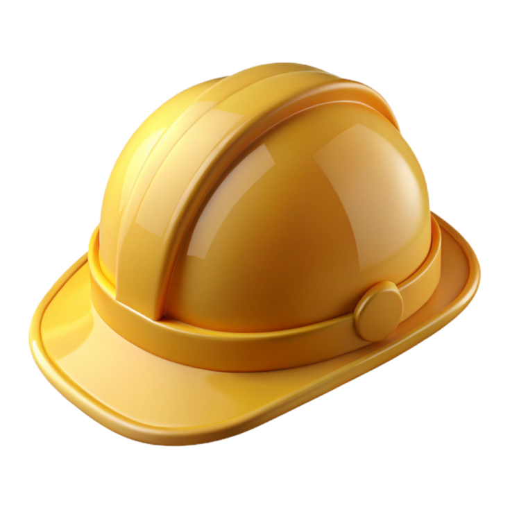 a yellow hard hat on a white background