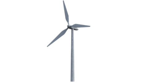 a wind turbine on a white background