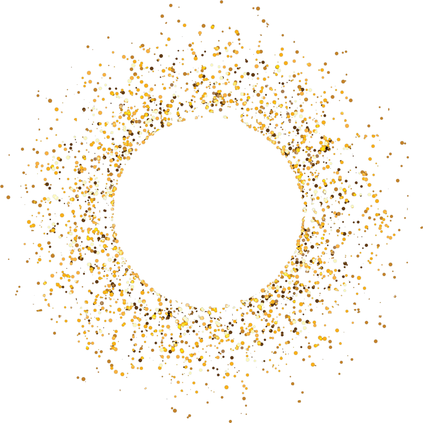 a circle made up of small gold dots