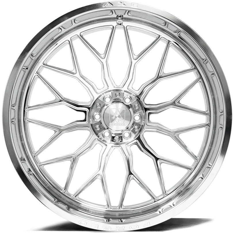 a chrome wheel on a white background