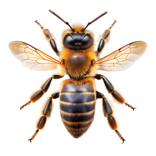 a bee on a white background