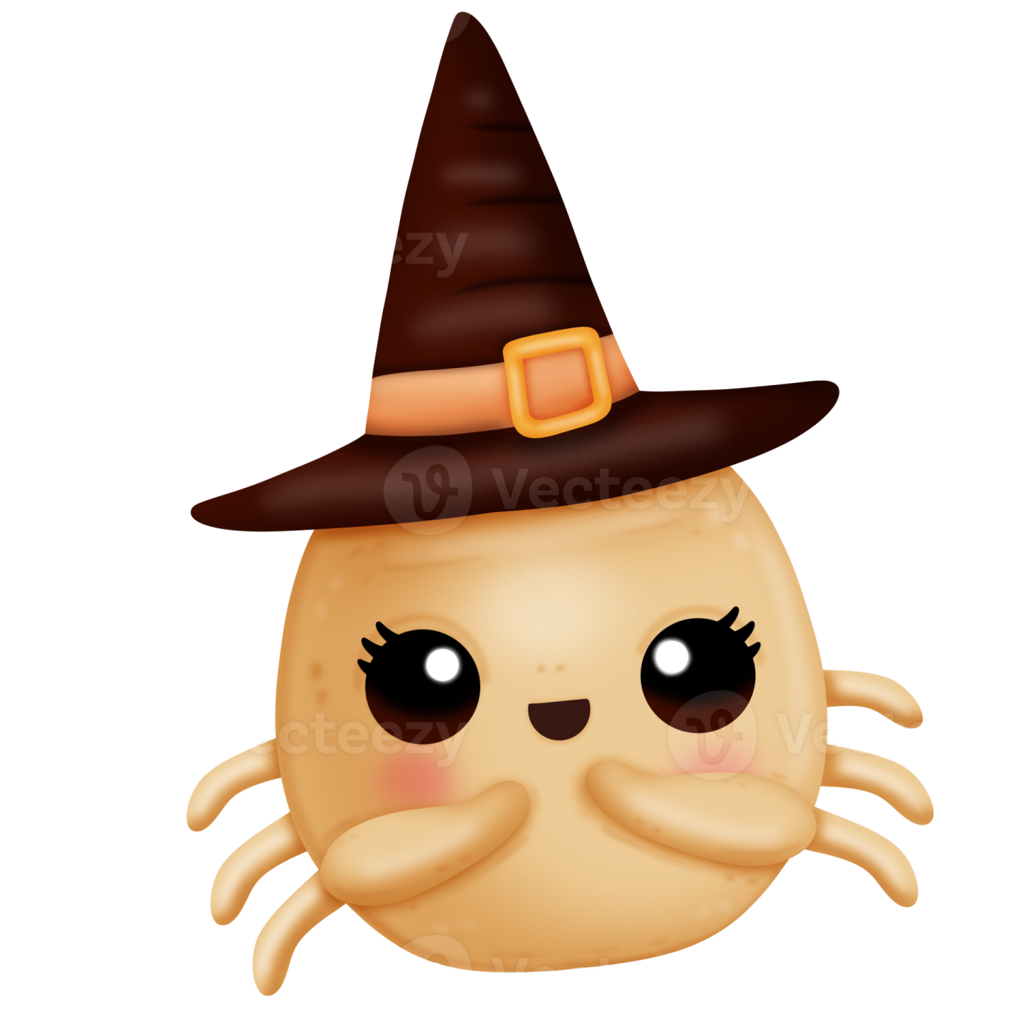 a cute potato wearing a witch hat