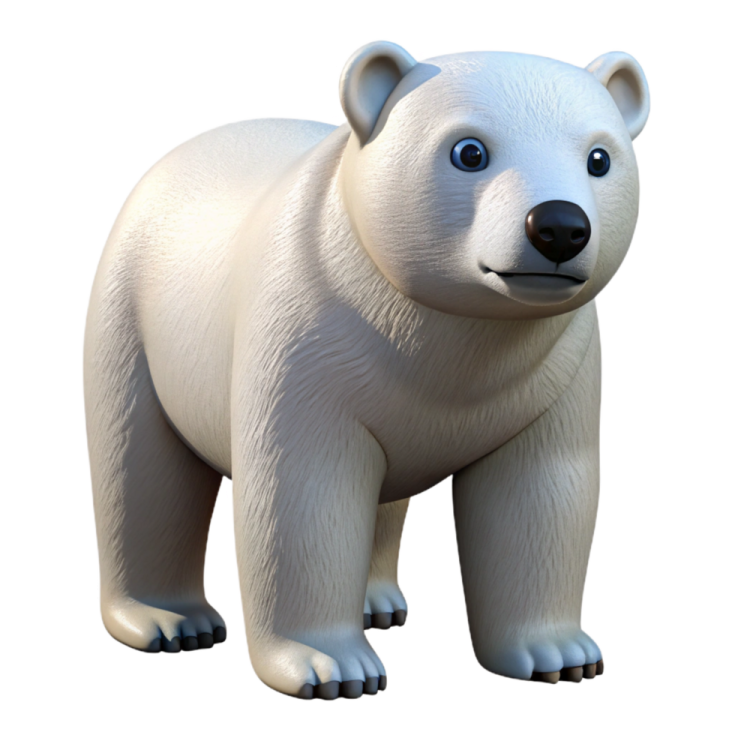 a white polar bear standing on its hind