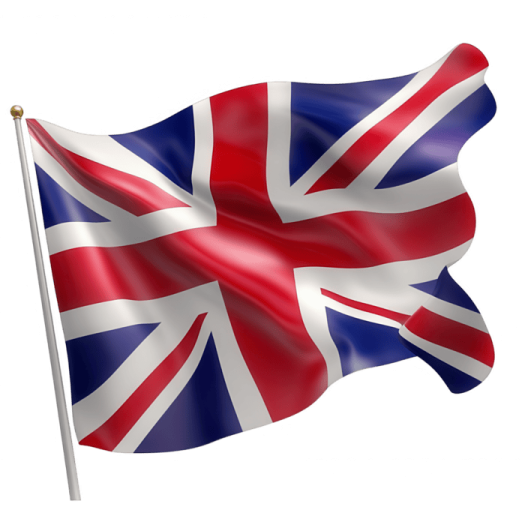 a british flag flying in the wind
