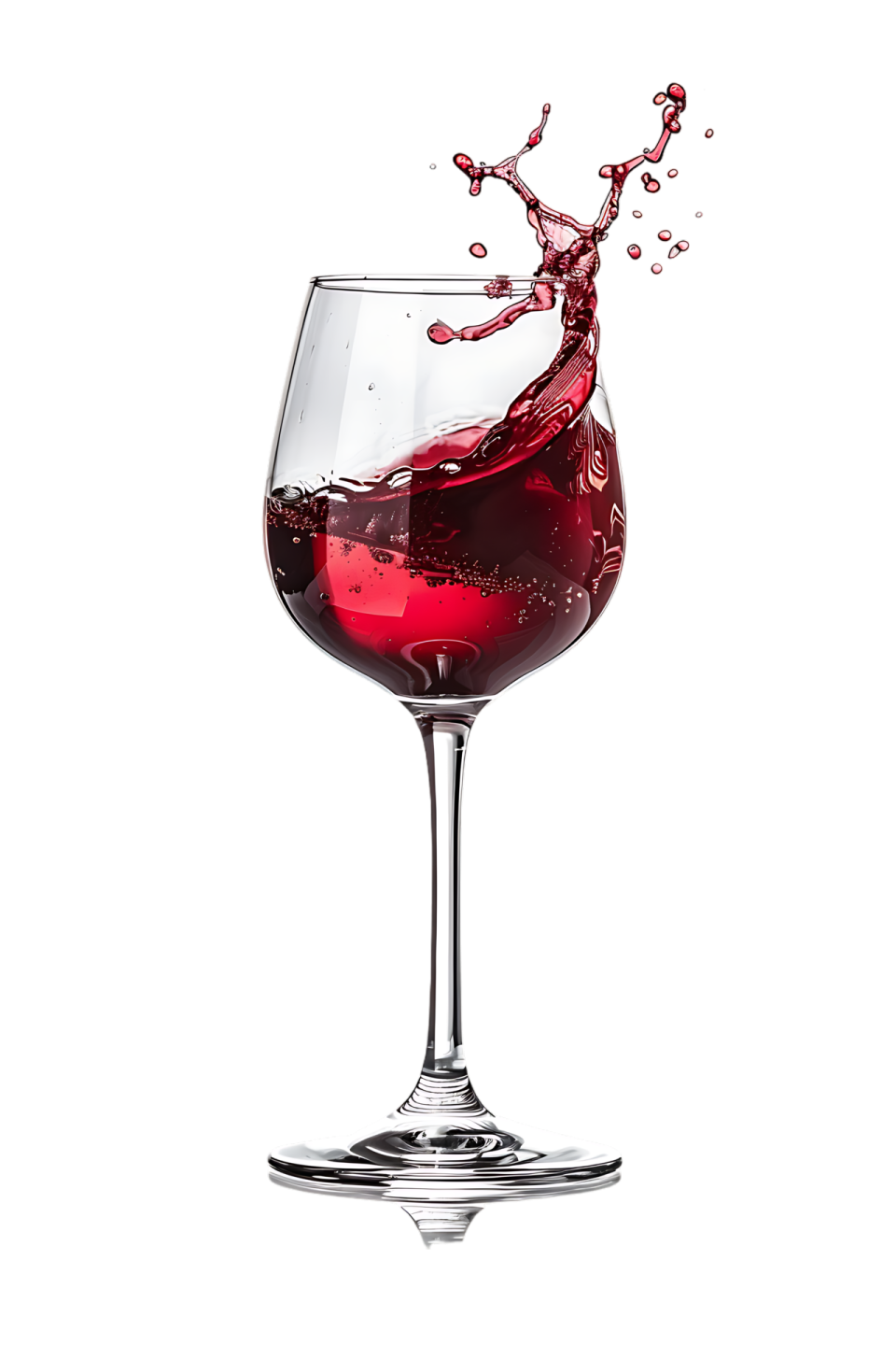 red wine splashing into a glass
