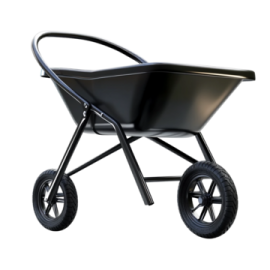 a black wheelbare with wheels