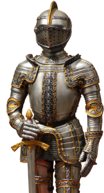 a statue of a knight in armor