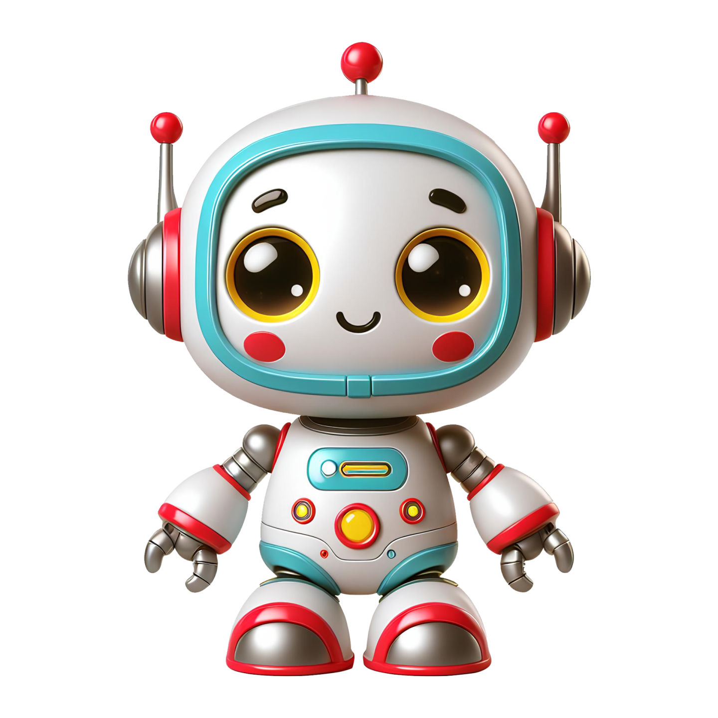 a little robot with headphones on