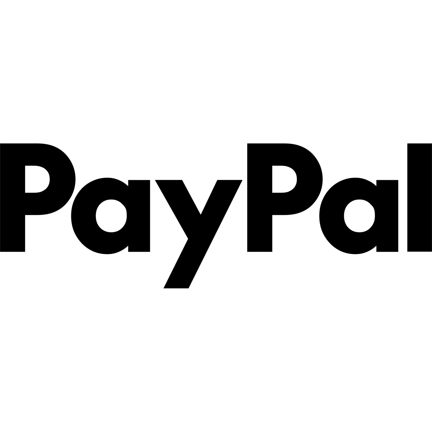 a black and white logo for paypal
