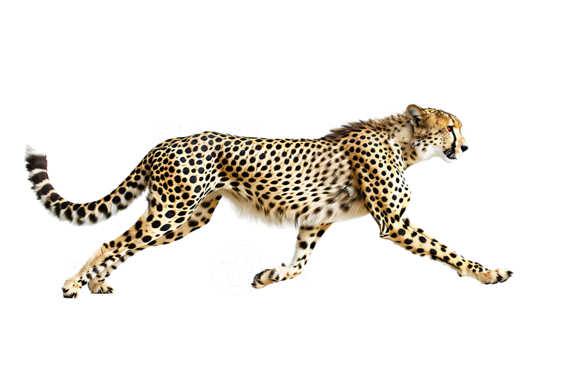 a che spotted che hypocoles cheensis running in front of a white background