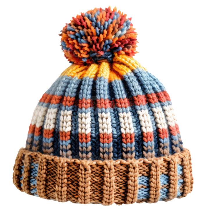 a knitted hat on a white background
