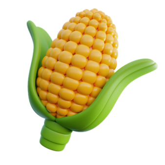 a toy corn on a white background