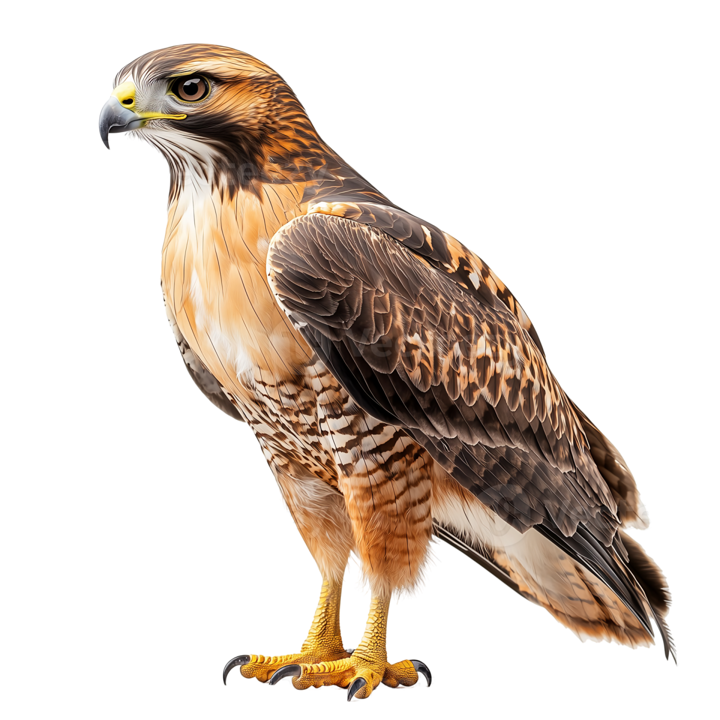 an illustration of a hawk on a white background