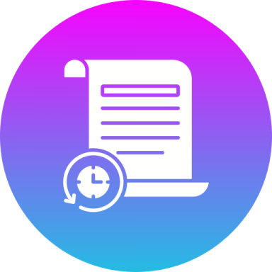 an icon of a document with a mag on it