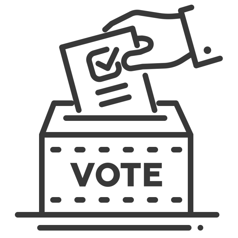 a voting box with the word vote on it