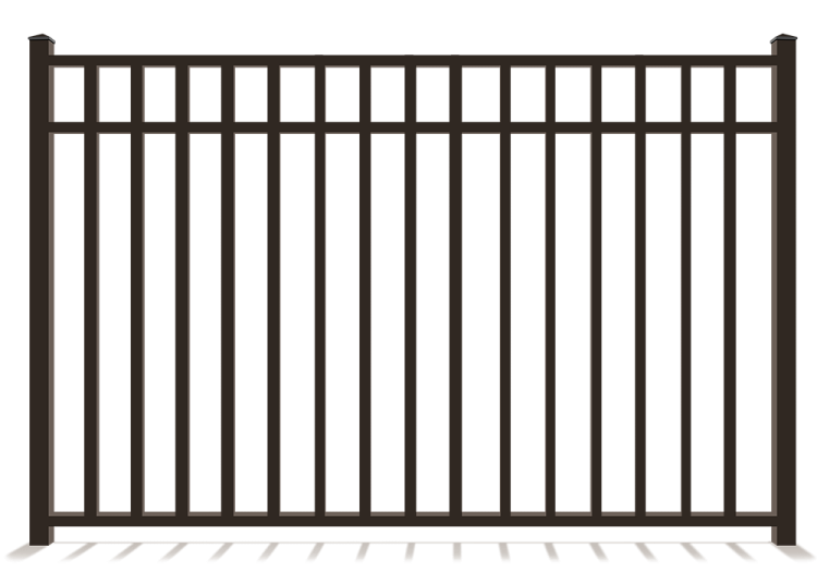 a black metal fence on a white background