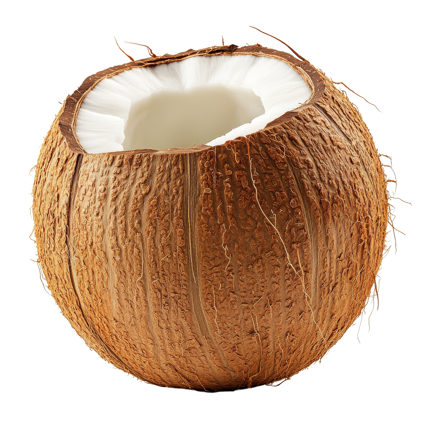 a whole coconut on a white background