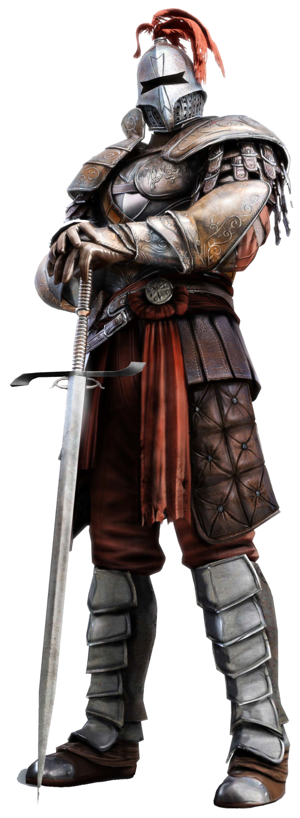 a man in armor holding a sword