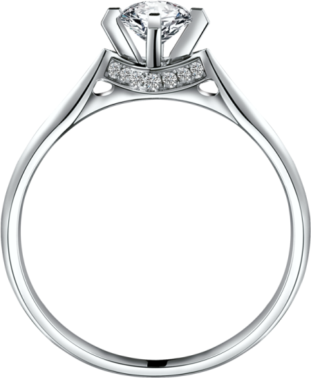 a diamond engagement ring on a white background