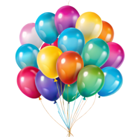 a bunch of balloons on a white background