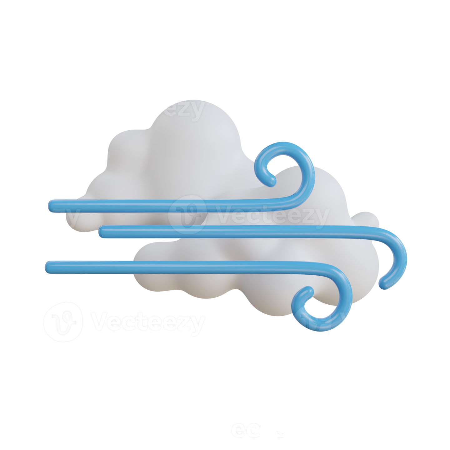 a cloud with a blue handle on it