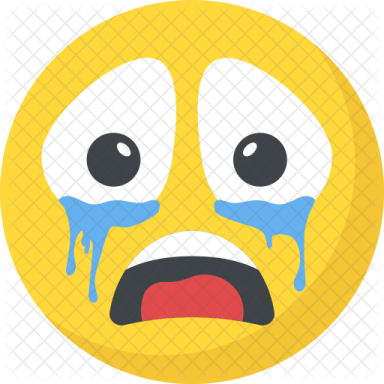 a yellow smiley face with tears on it