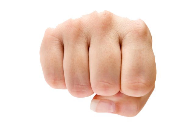 a close up of a person's fist