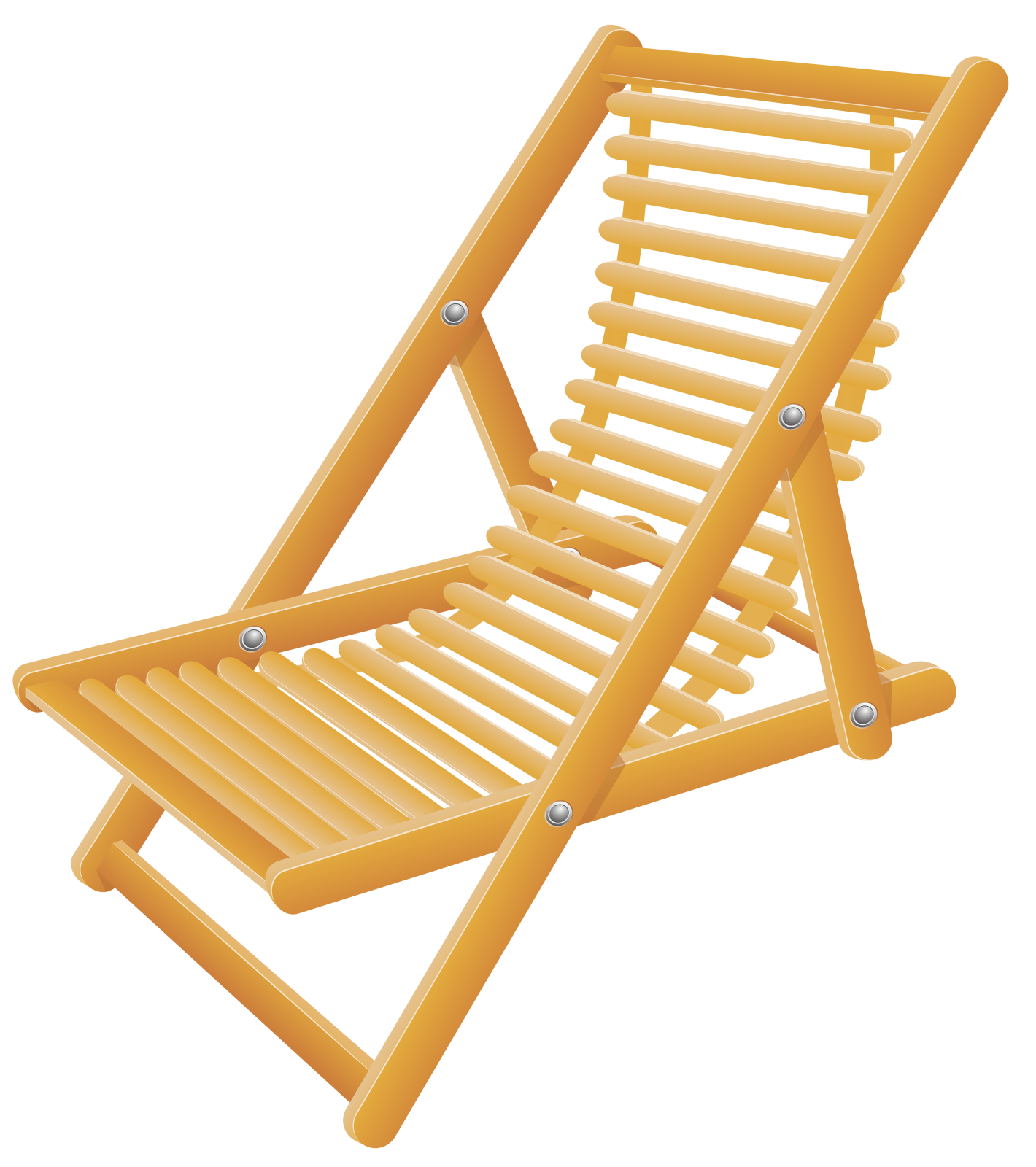 a yellow wooden deck chair