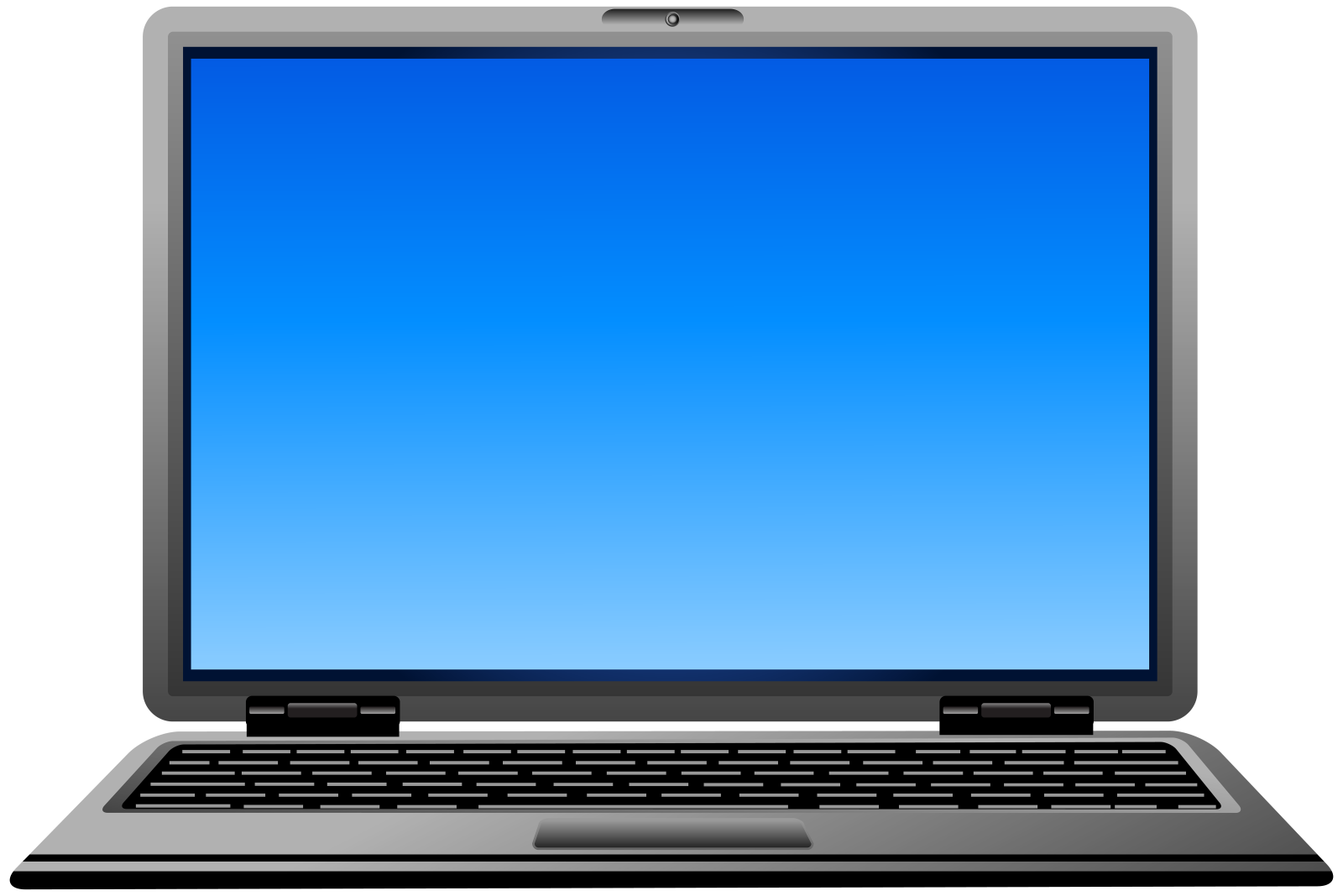 a laptop computer with a blue screen