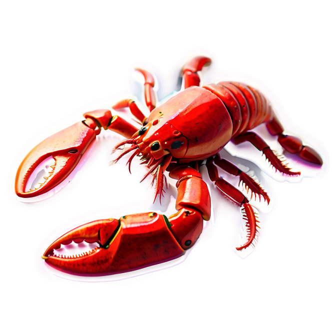 a red crab on a white surface