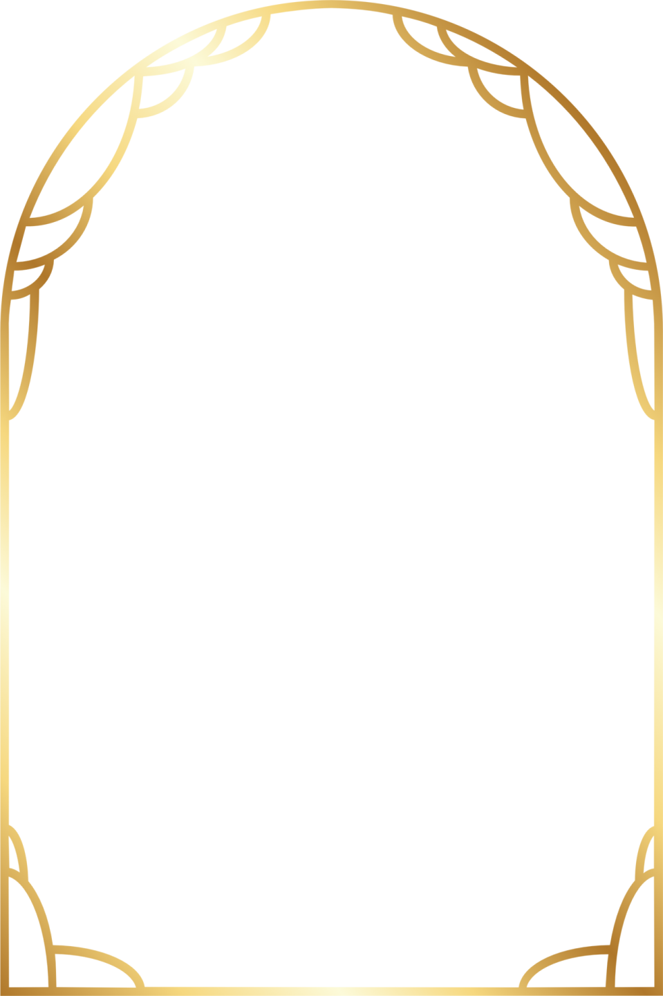 a gold frame with a white background