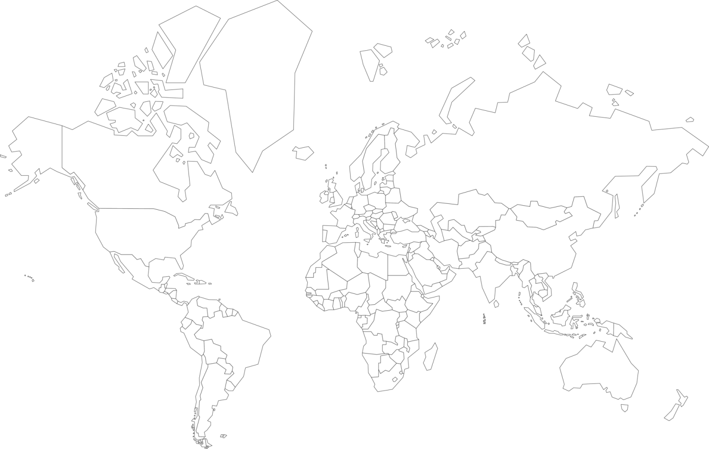 a black and white map of the world