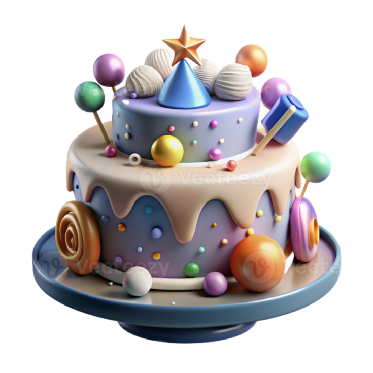 a cake with candy and candis on top