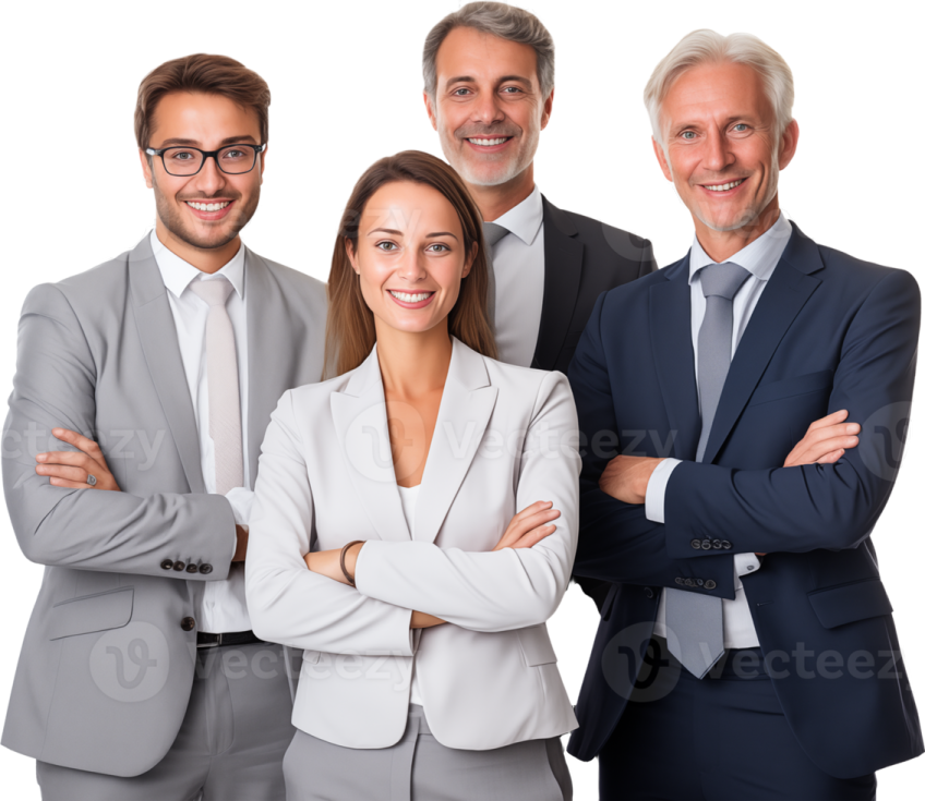 a group of business people standing together