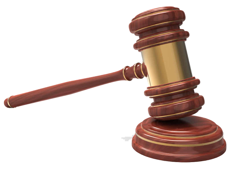 a wooden judge's gavette on a white background